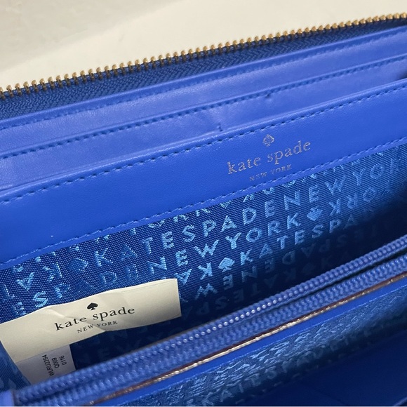 Kate Spade ♠️ New York Continental Zip-Around Royal Blue Wallet - Picture 10 of 11